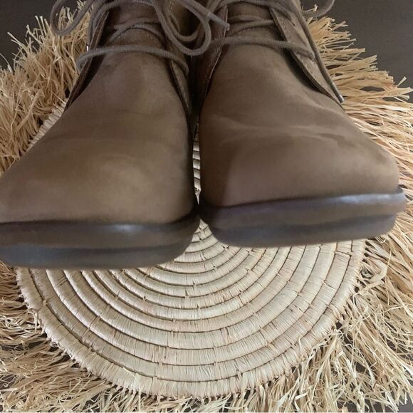 DANSKO Joy Suede Nubuck Walnut Chukka Boot Lace Up Wedge Bootie EU 38 Brown - Picture 4 of 16